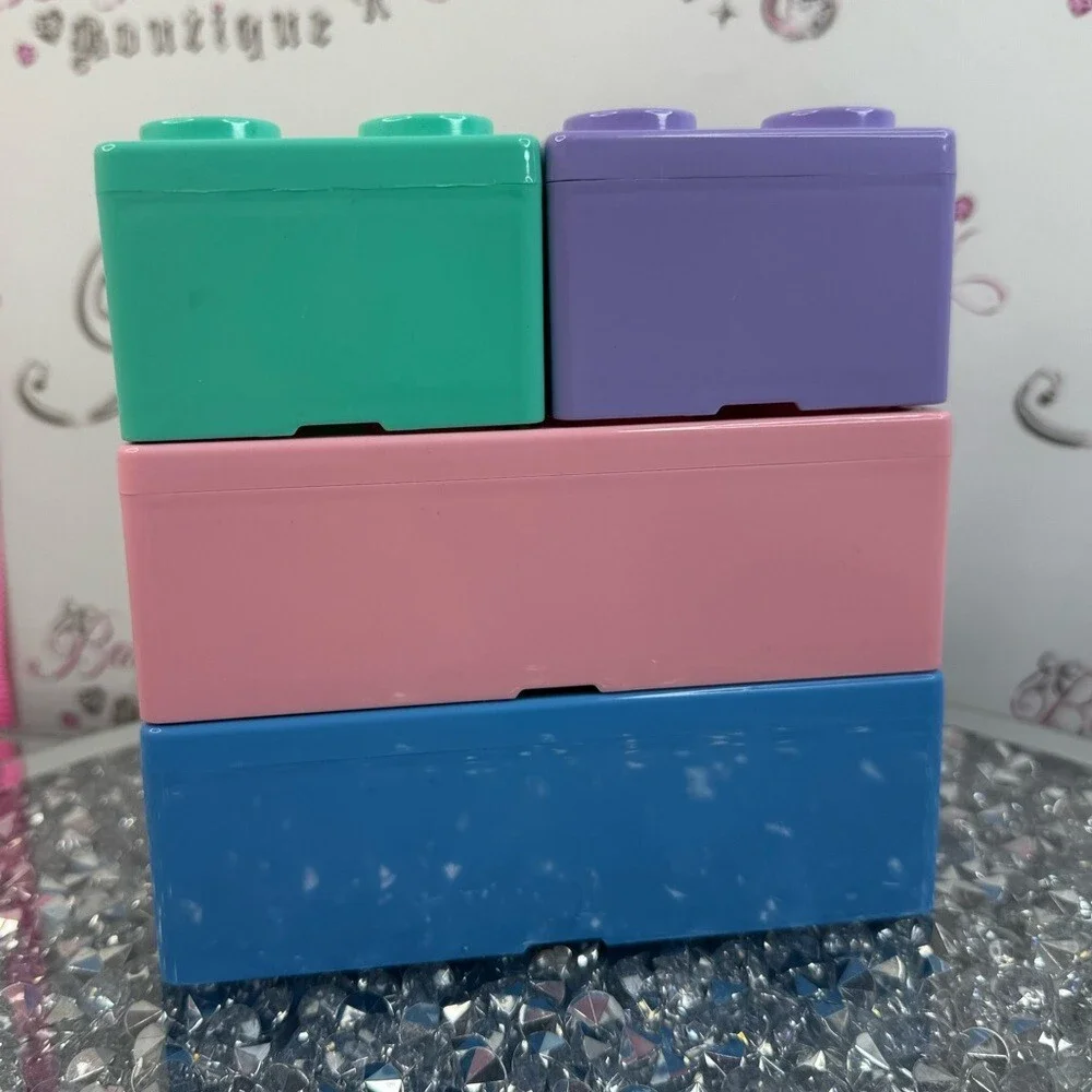Stackable storage Toy Building Blocks - Teal, Purple, Pink, Blue NEW